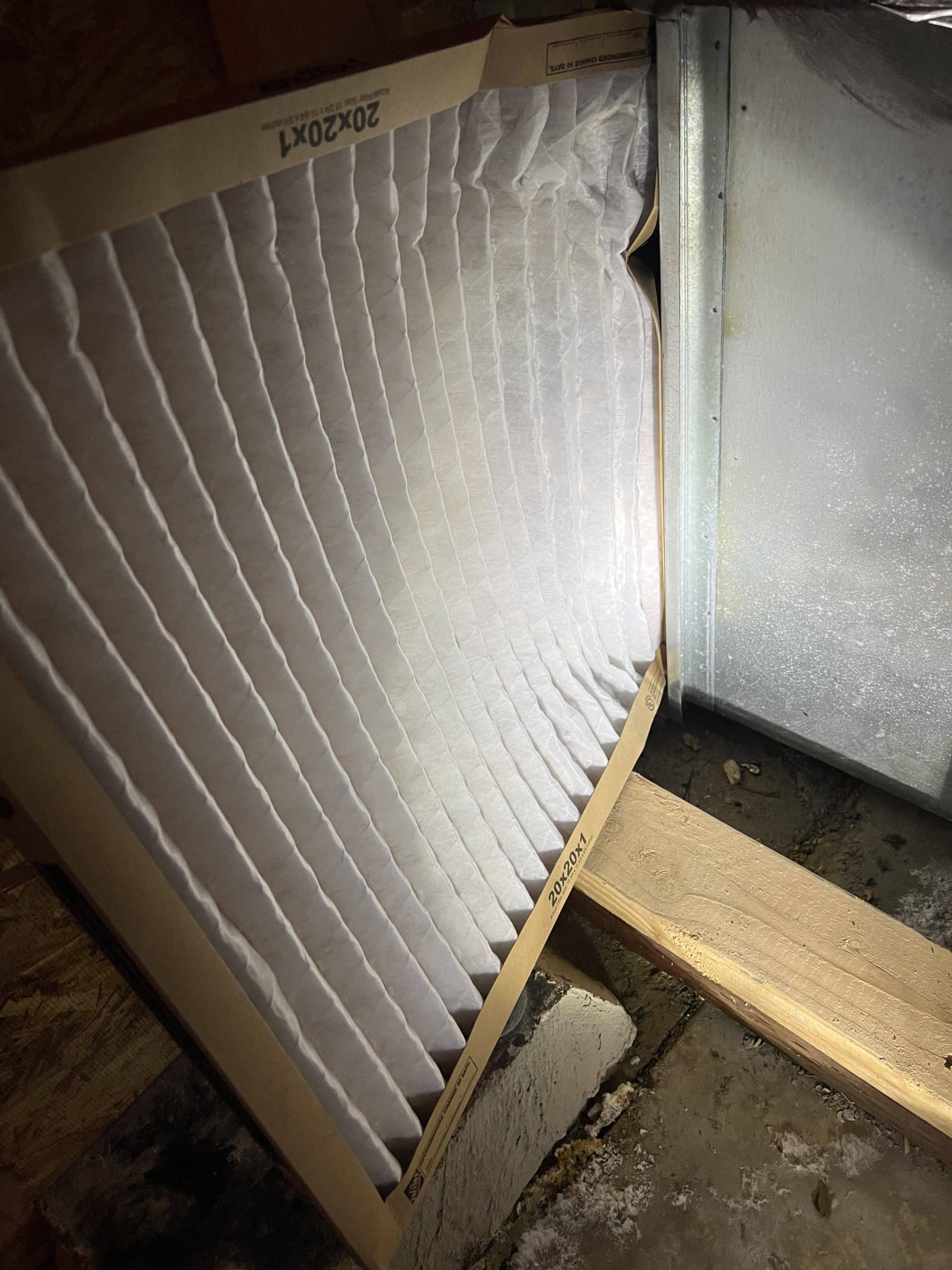 Furnace filter installation in HVAC system